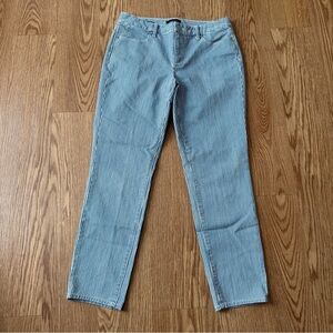 Talbots Flawless Five-Pocket Slim Ankle Blue/White Pin Stripes Women’s Size 8